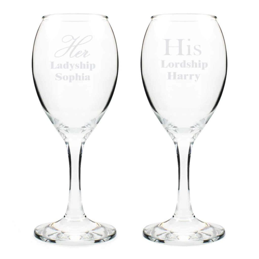 His & Her Wine Glass Set