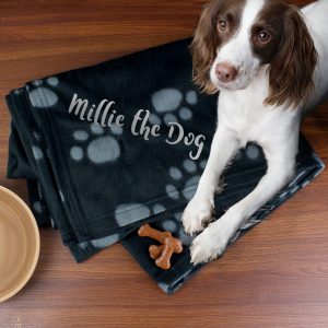 Dog Paw Print Fleece Blanket