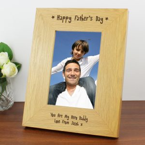 6x4 Happy Fathers Day Wooden Photo Frame