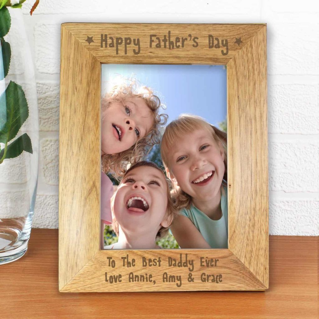 5x7 Happy Fathers Day Wooden Photo Frame