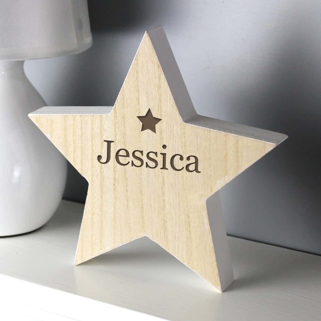 Any Name Rustic Wooden Star Decoration