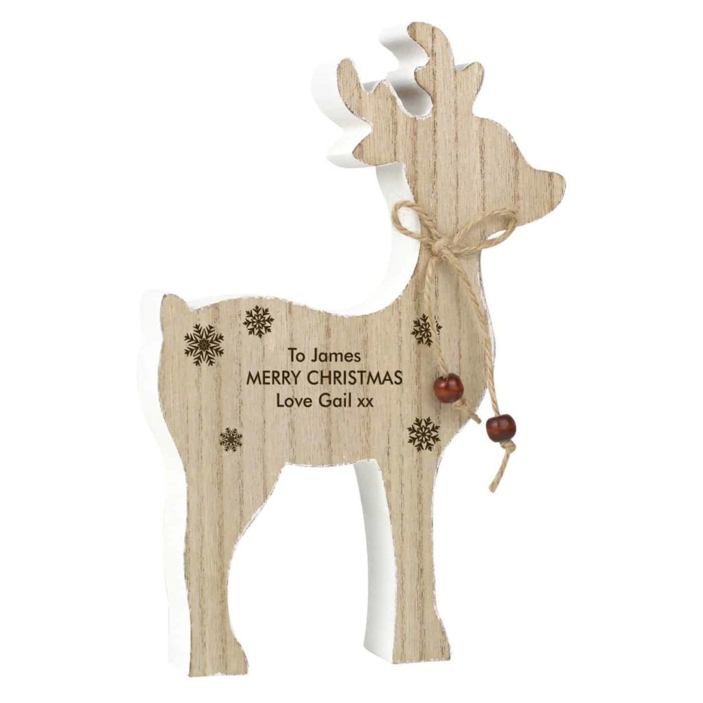 Rustic Wooden Reindeer Decoration