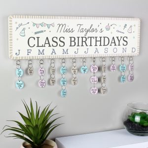 Classroom Office Birthday Planner Plaque with Customisable Discs