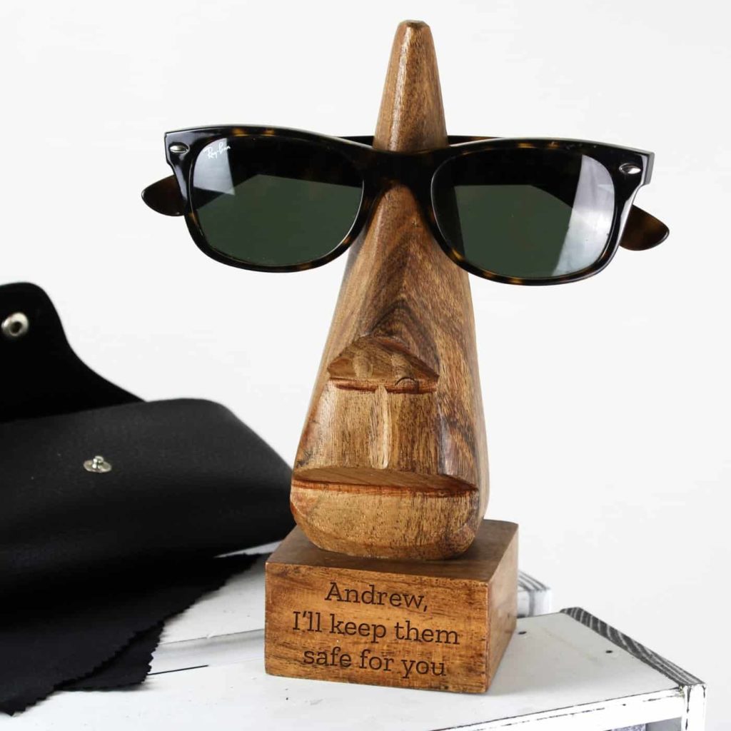Personalised Wooden Nose-Shaped Glasses Holder