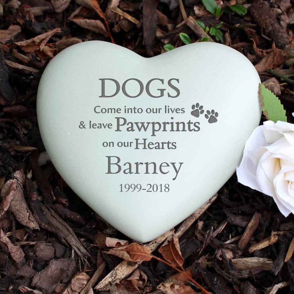 Dog Pawprints Heart Memorial