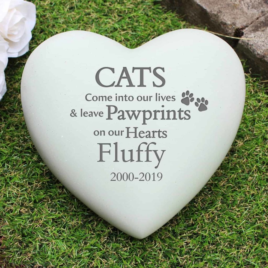 Cat Pawprints Heart Memorial