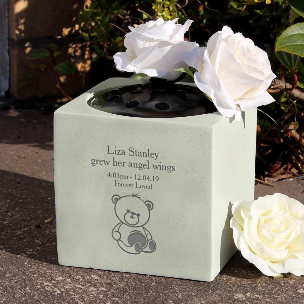 Teddy Bear Memorial Vase