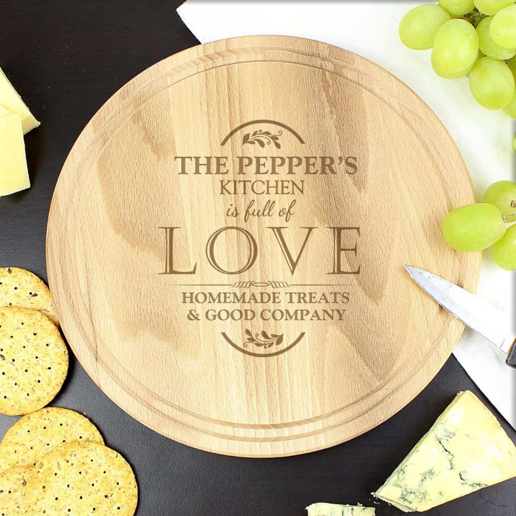 Full of Love Large Round Chopping Board
