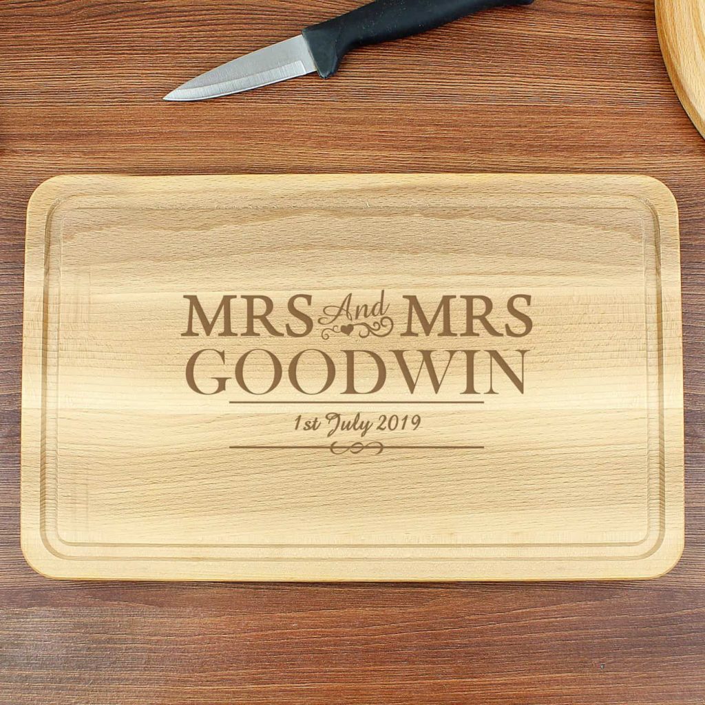 Mrs & Mrs Large Chopping Board
