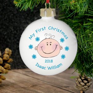 Baby Boy My First Christmas Bauble