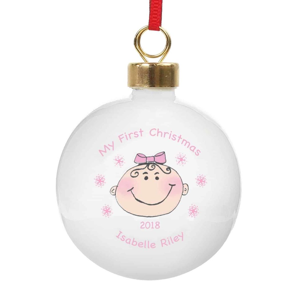 Baby Girl My First Christmas Bauble