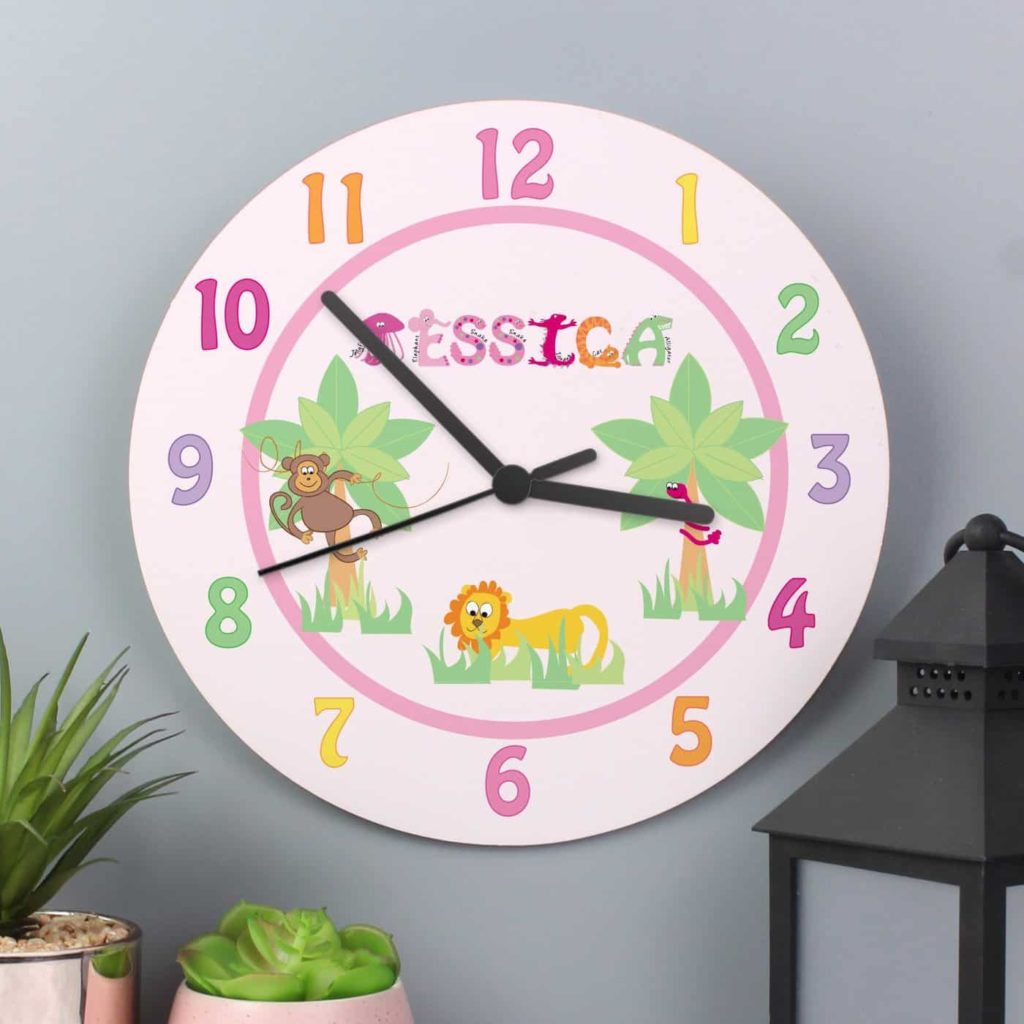 Animal Alphabet Girls Clock