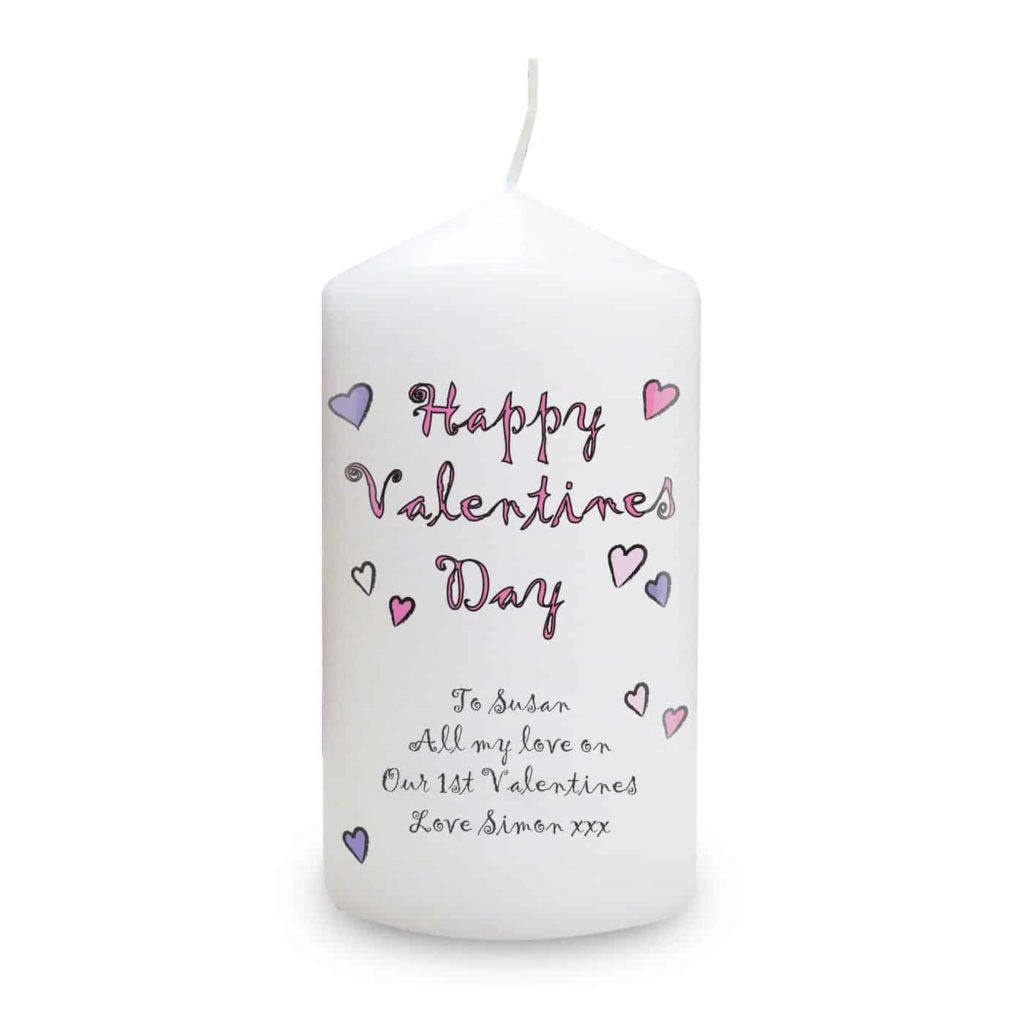 Flowers and Butterflies Happy Valentines Day Candle