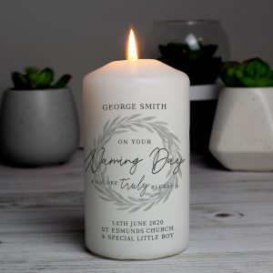 Truly Blessed' Naming Day Pillar Candle