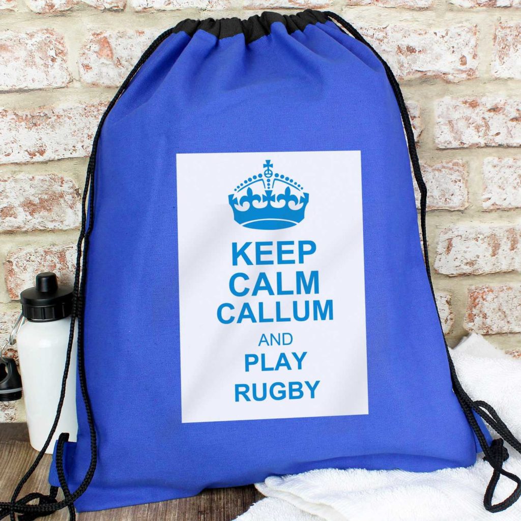 Blue Keep Calm Swim & Kit Bag