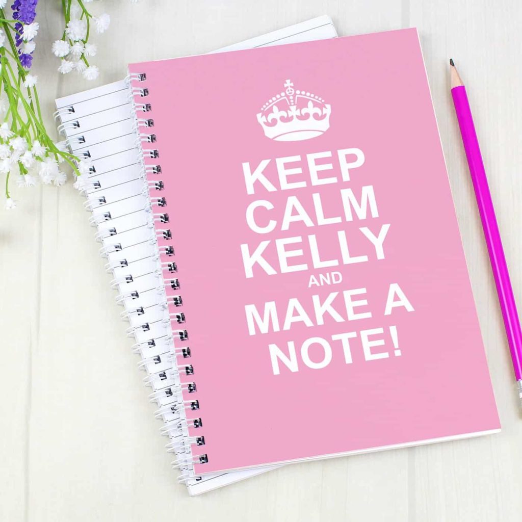 Keep Calm Pink A5 Notebook