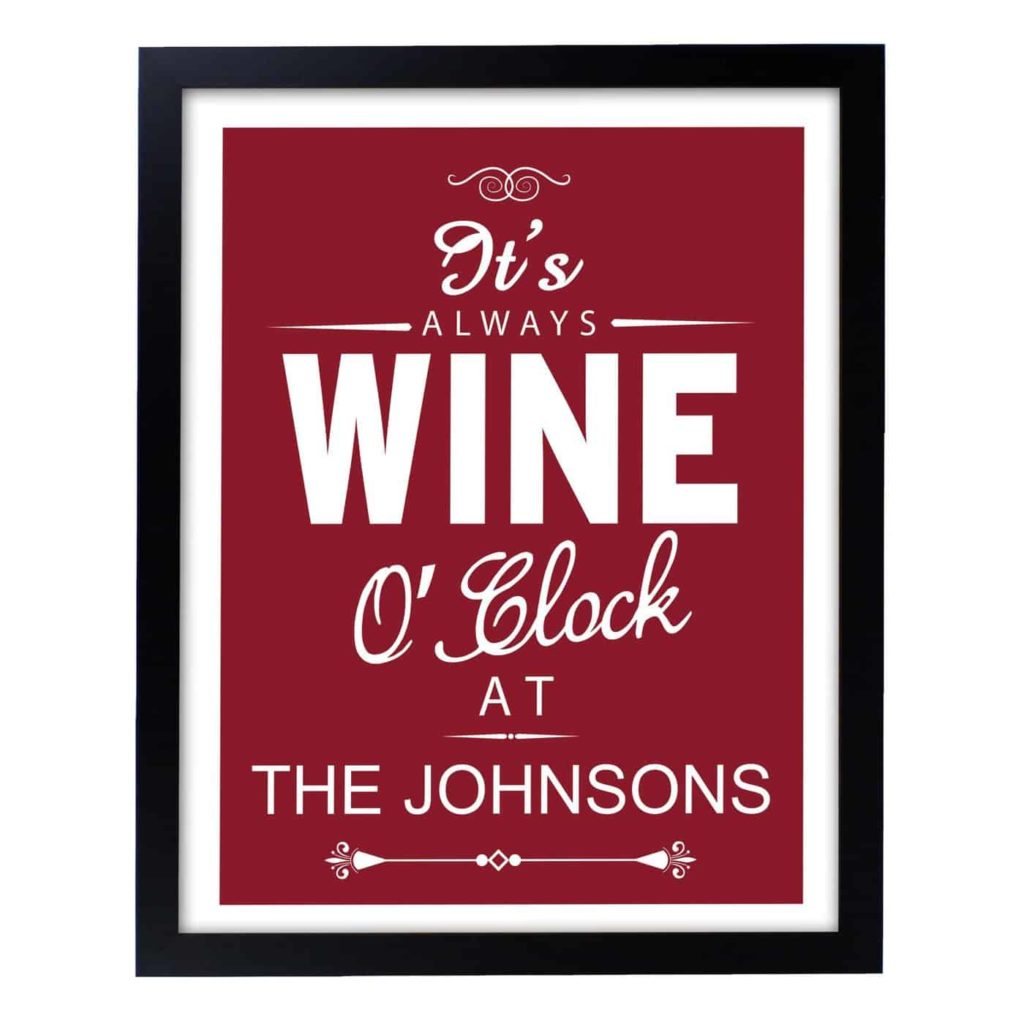 Wine O'Clock Framed Print
