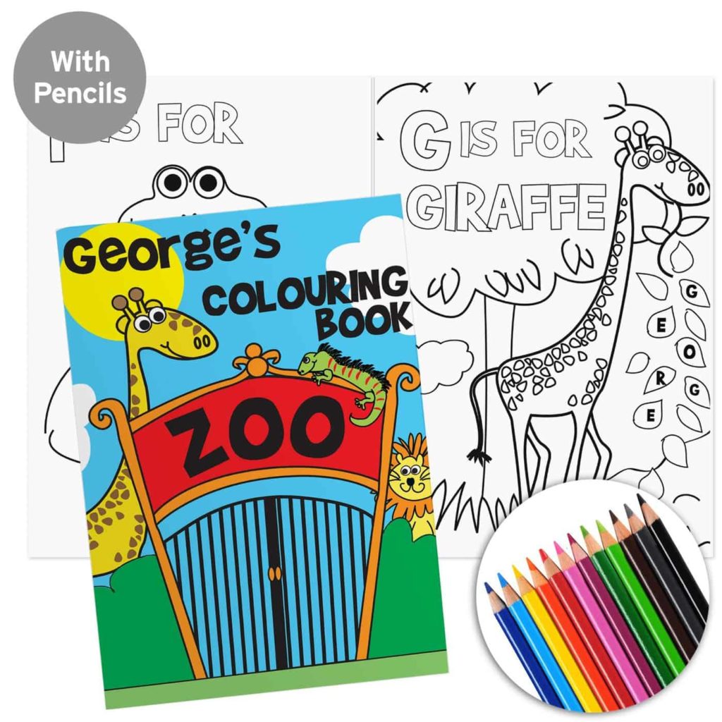 Zoo Colouring Book with Pencil Crayons