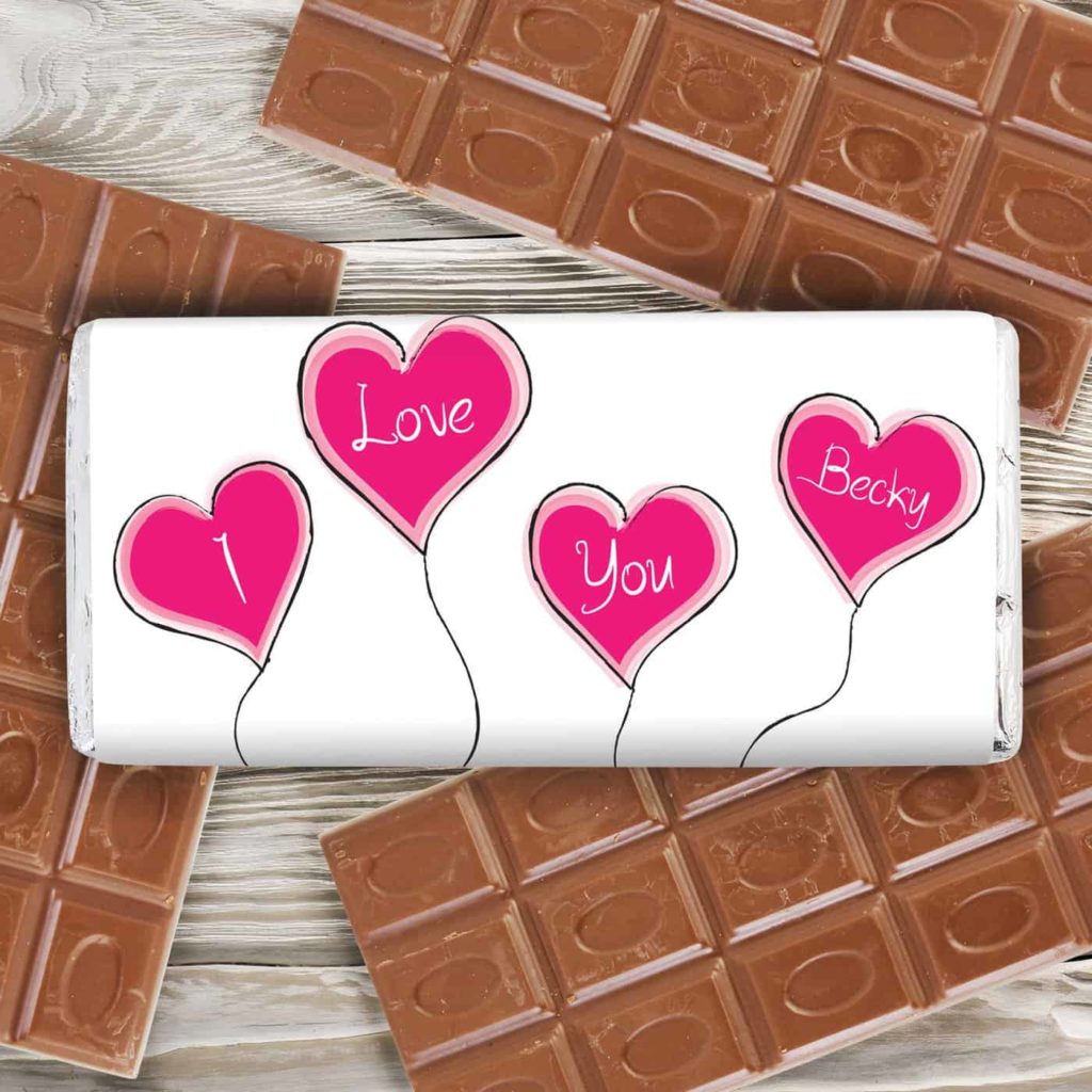 Heart Balloon Milk Chocolate Bar