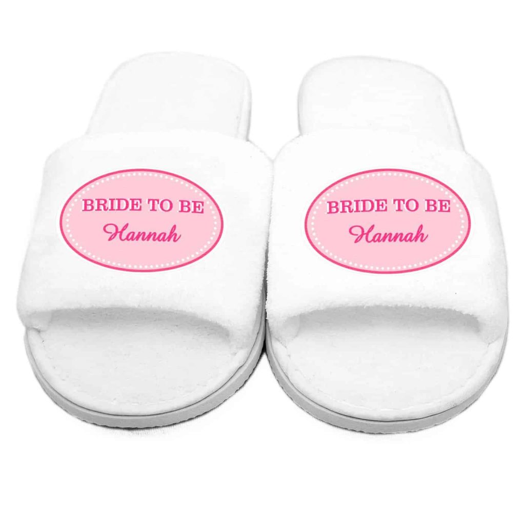 Pink Oval Velour Slippers