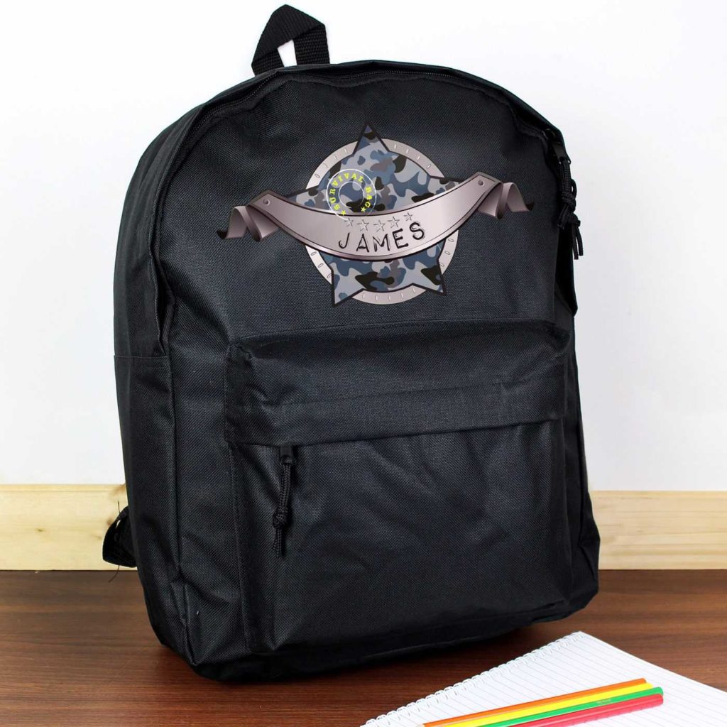 Army Camo Black Backpack