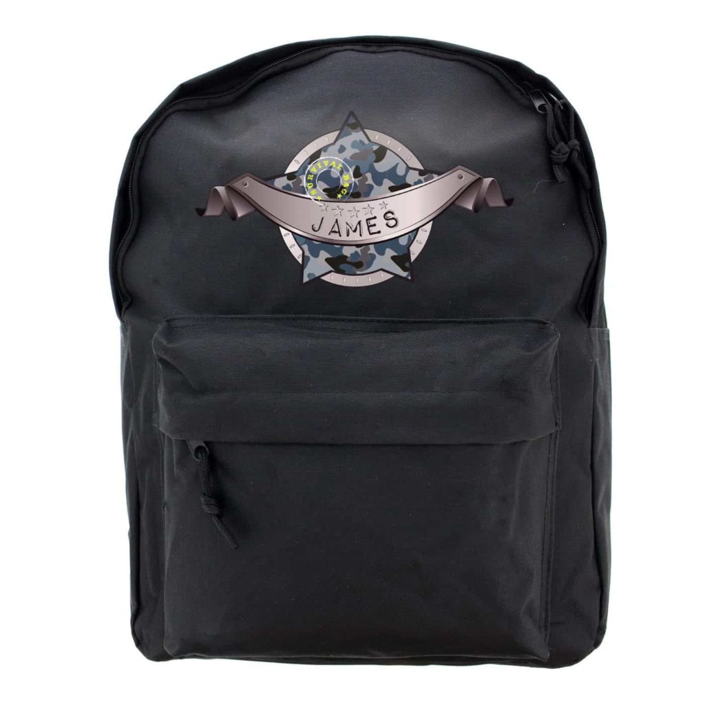 Army Camo Black Backpack