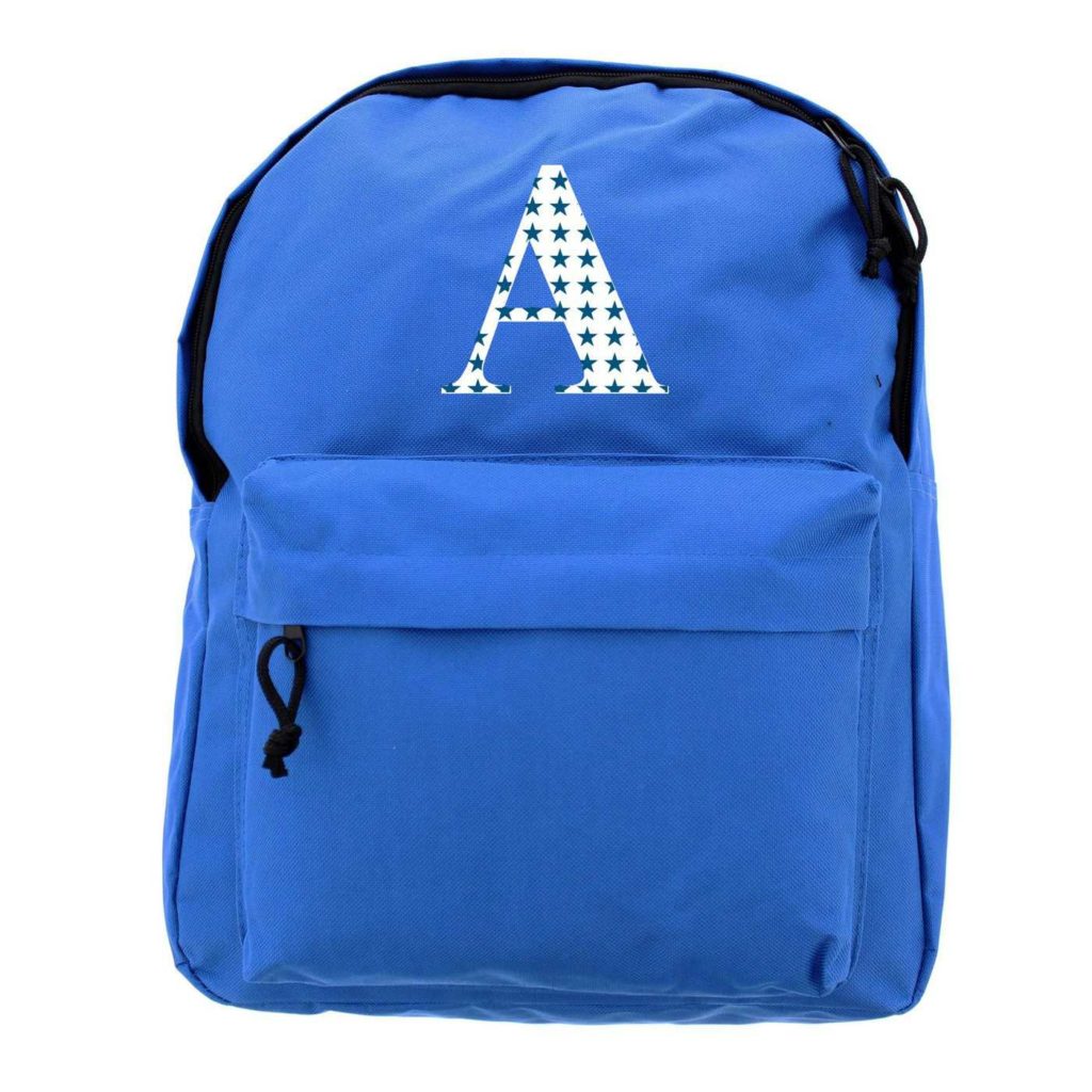 Star Initial Blue Backpack