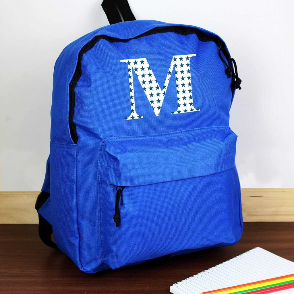 Star Initial Blue Backpack