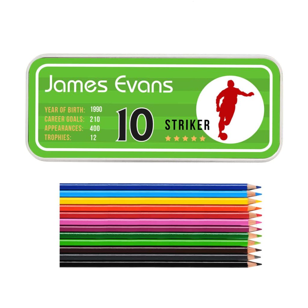 Team Player Pencil Tin with Pencil Crayons