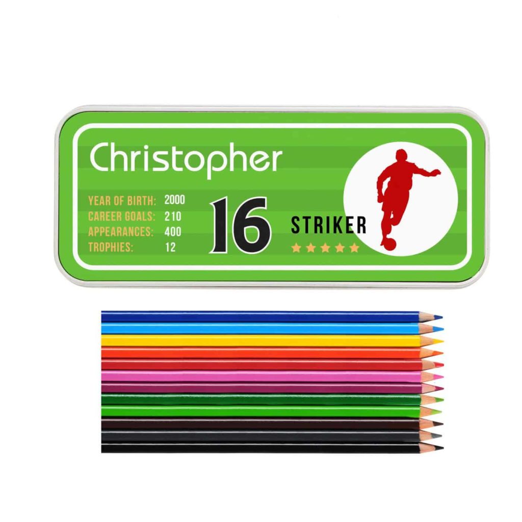 Team Player Pencil Tin with Pencil Crayons