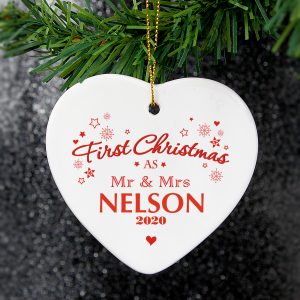 Our First Christmas' Ceramic Heart Decoration