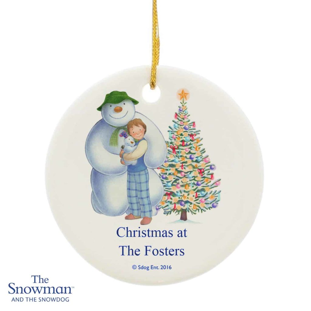 The Snowman and the Snowdog Friends Round Ceramic Decoration