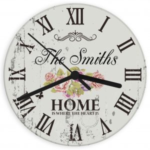 Shabby Chic Floral Glass Clock