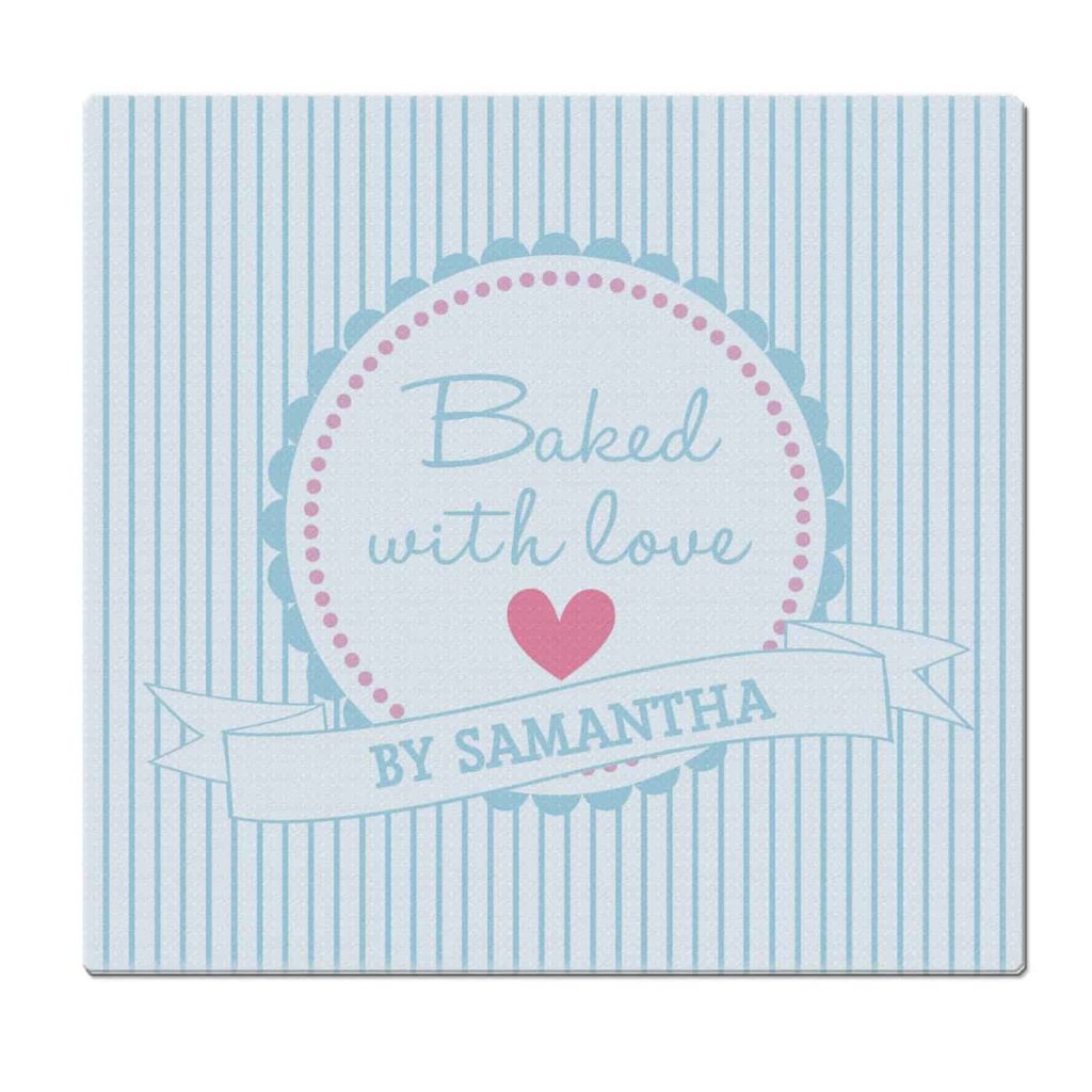 Baked With Love Glass Chopping Board