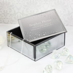 Diamante Name & Message Glass Trinket Box