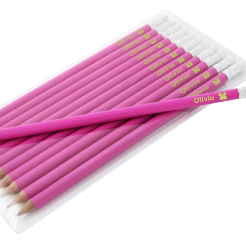 Butterfly Motif Pink Pencils