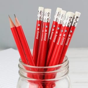 Football Motif Red Pencils