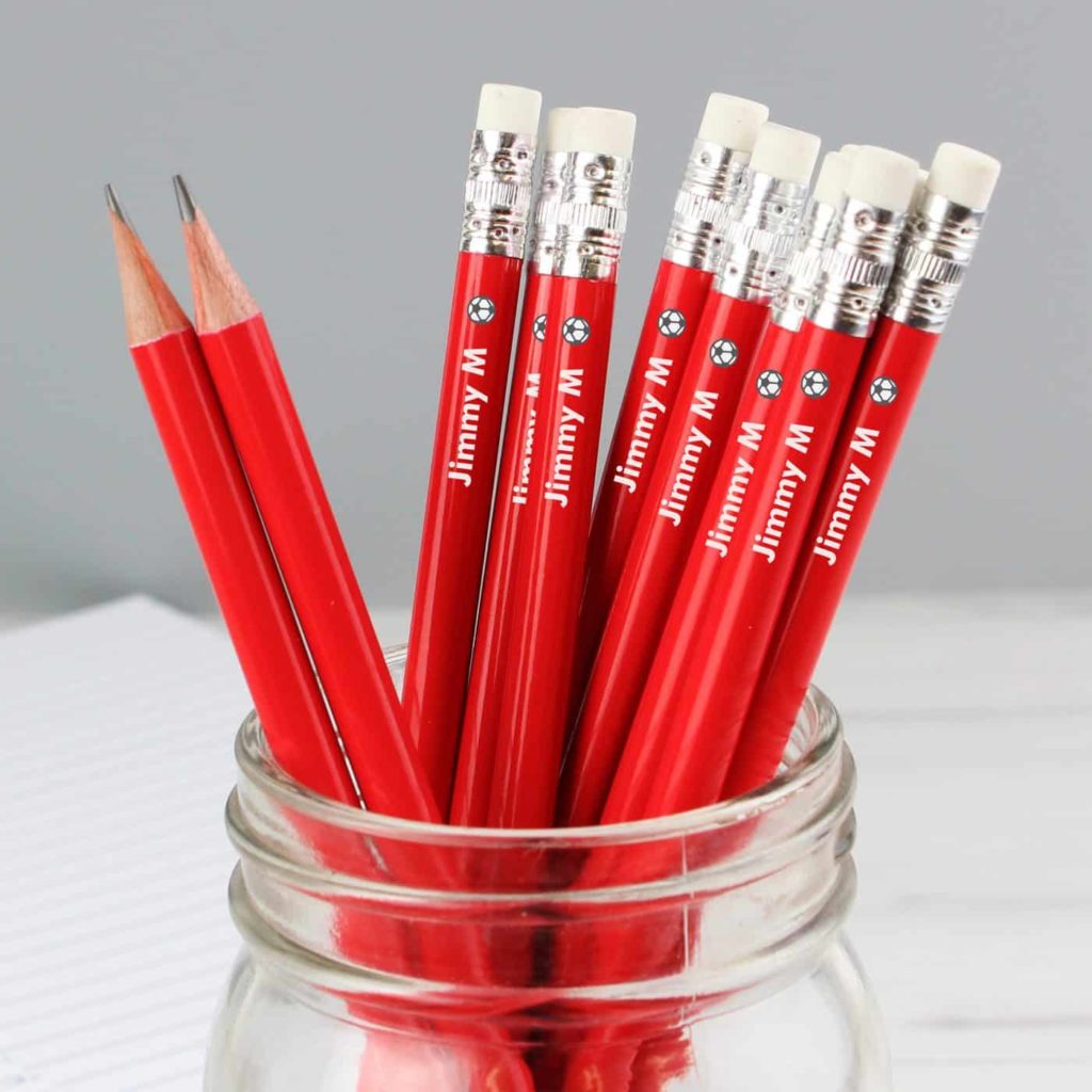 Football Motif Red Pencils