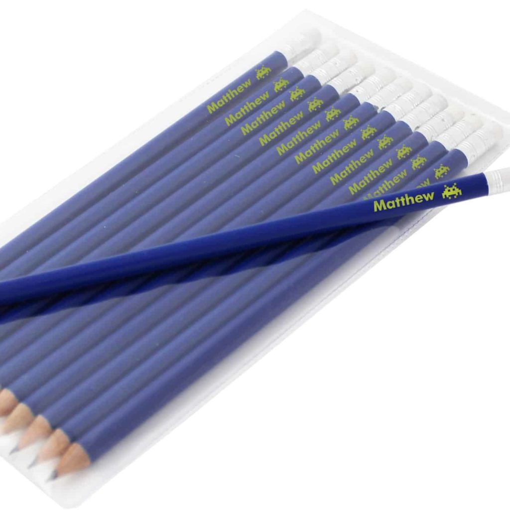 Alien Motif Blue Pencils