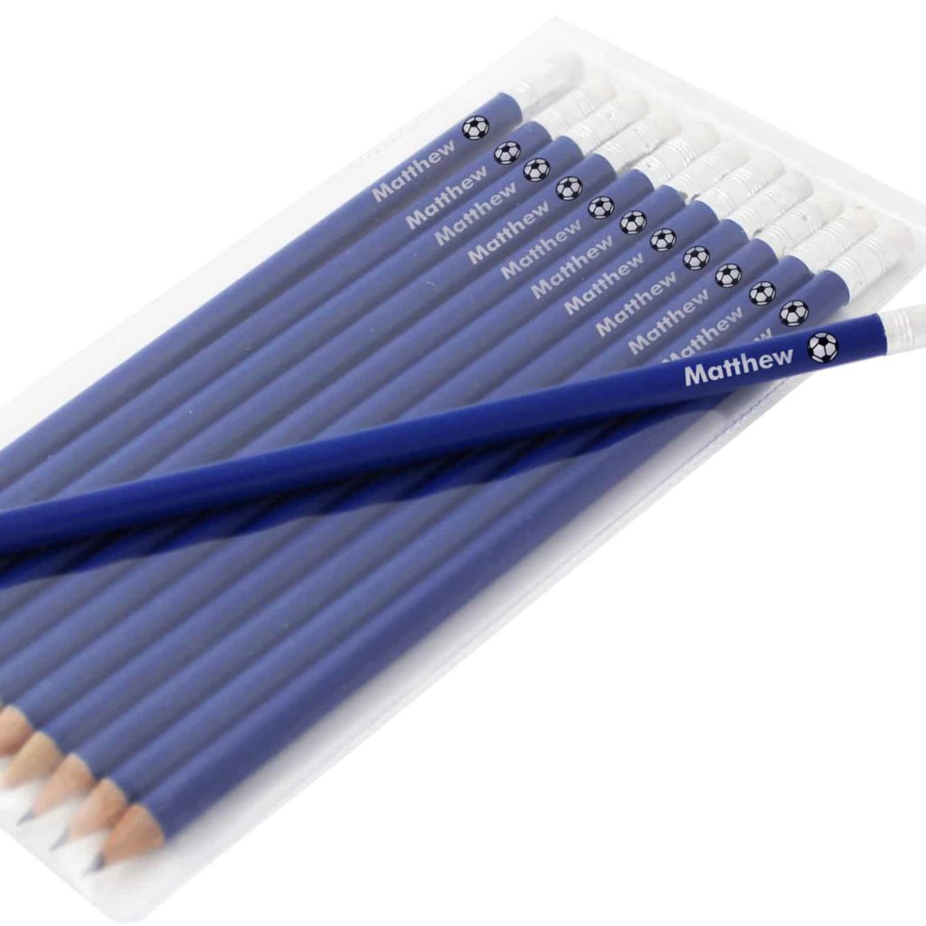Football Motif Blue Pencils