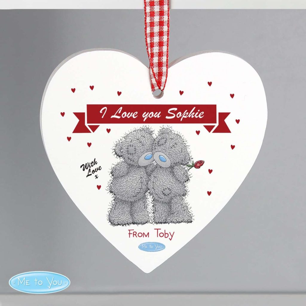 Me to You Couple Wooden Heart Decoration