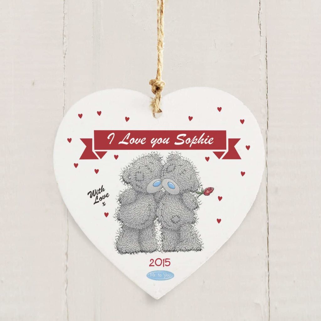 Me to You Couple Wooden Heart Decoration