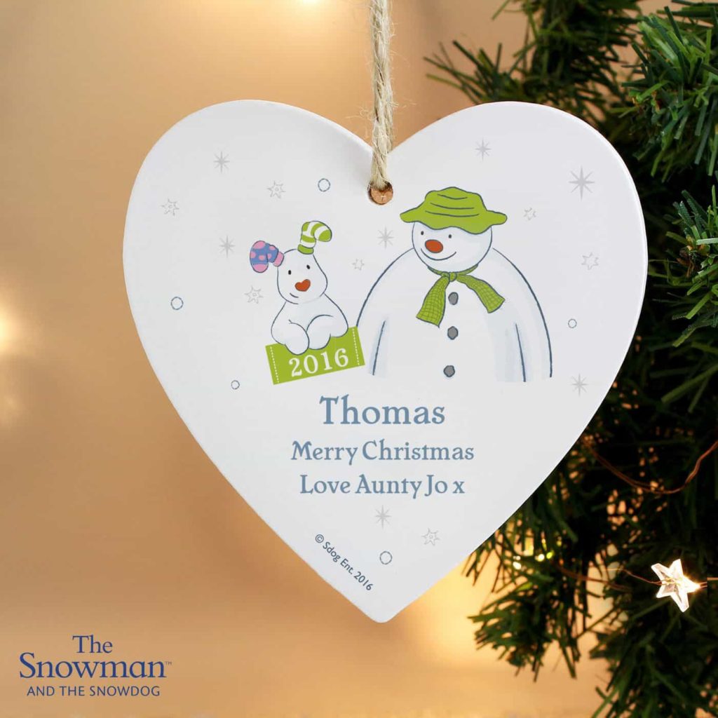 The Snowman and the Snowdog My 1st Christmas Heart Decoration