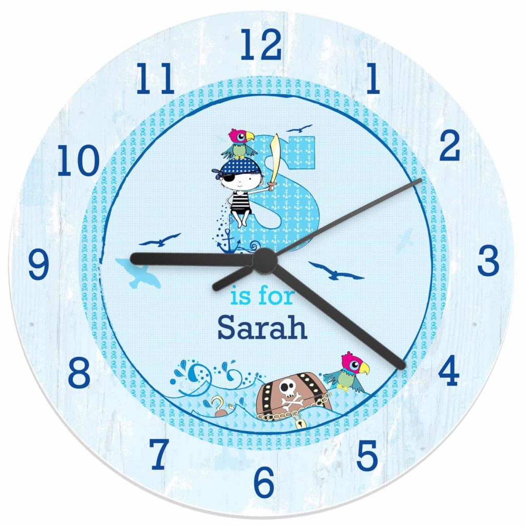 Pirate Shabby Chic Large Wooden Clock