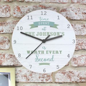 Time Spent Shabby Chic Large Wooden Clock