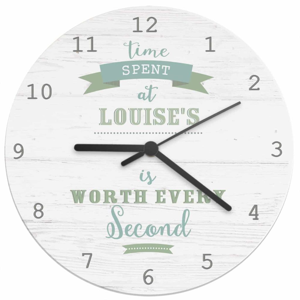 Time Spent Shabby Chic Large Wooden Clock
