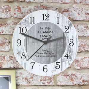 Any Message Shabby Chic Large Wooden Clock