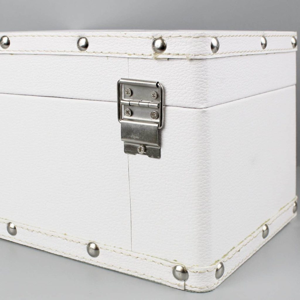 Soft Watercolour White Leatherette Keepsake Box