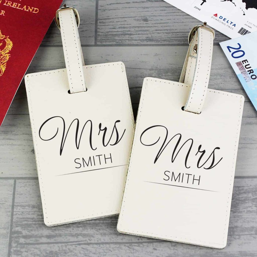 Mr & Mrs Classic Cream Luggage Tags