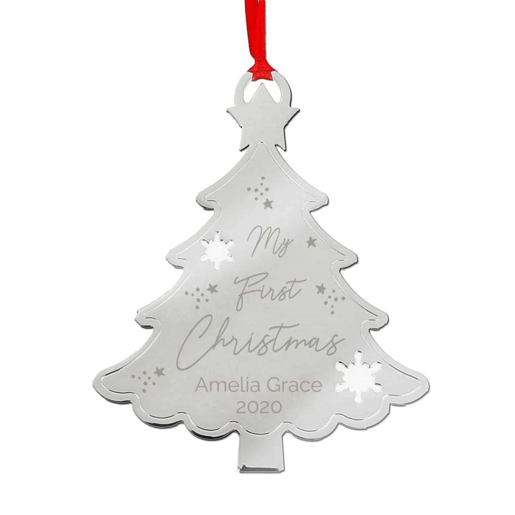 Personalised My First Christmas Metal Tree Decoration
